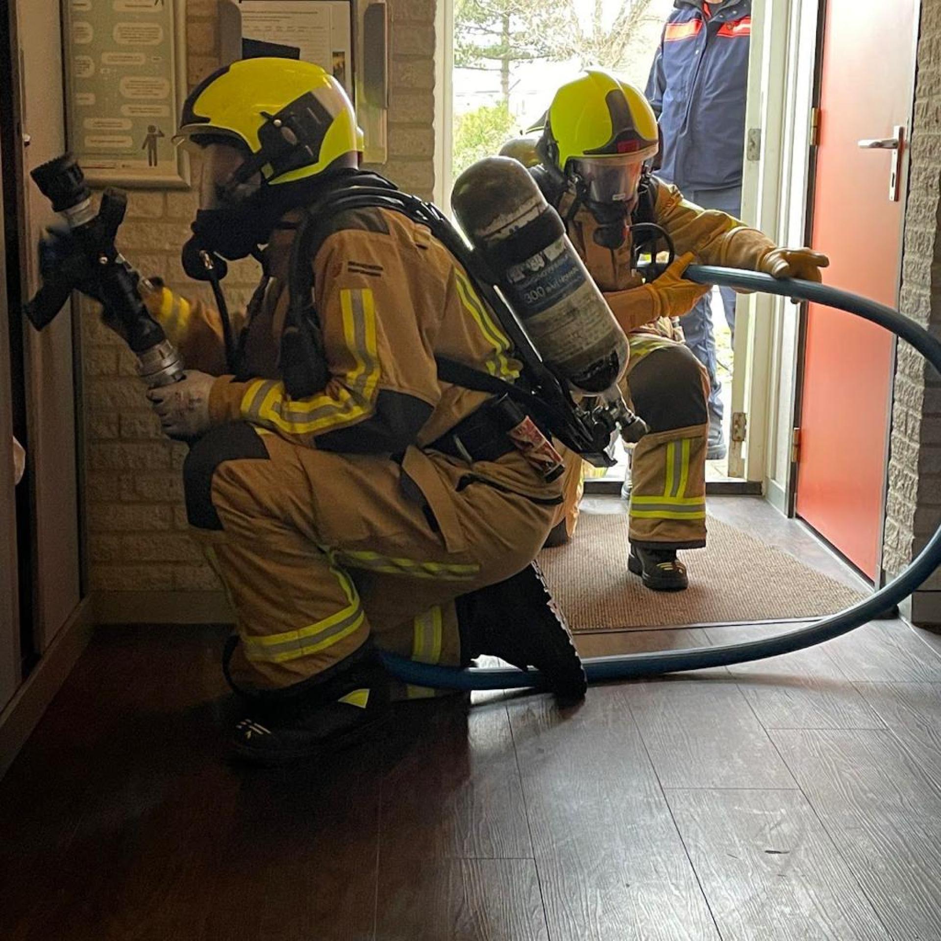 Oefening brandweervrijwilligers