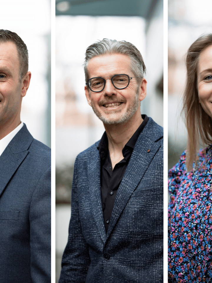 Collega's Mike, Jean-Paul en Cindy op een rij