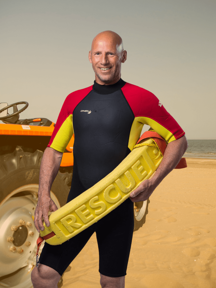 Collega Richard als lifeguard 