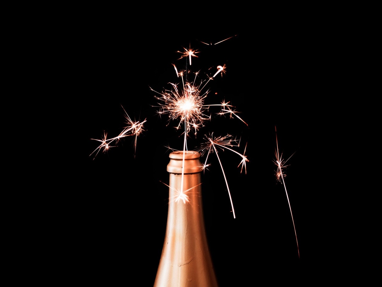 Champagnefles met sterretje