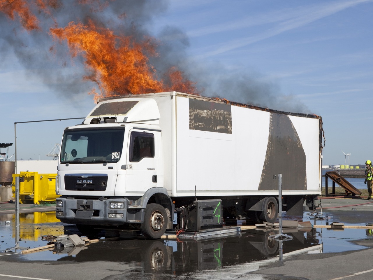 brandende e-truck