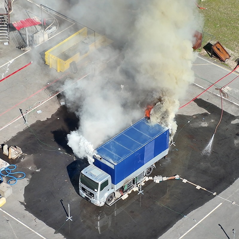 brandende e-truck overview